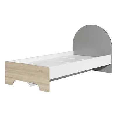 Lunar 90x200 Kids Bed - White/Sonoma Oak/Grey - With 2-Year Warranty