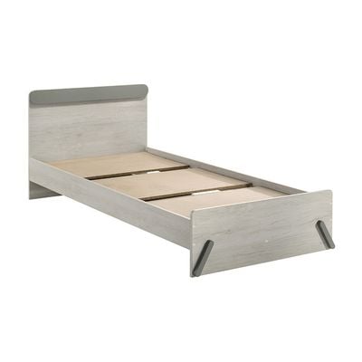 Walker 90x200 Kids Bed-White Ash+Grey