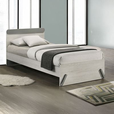 Walker 90x200 Kids Bed-White Ash+Grey