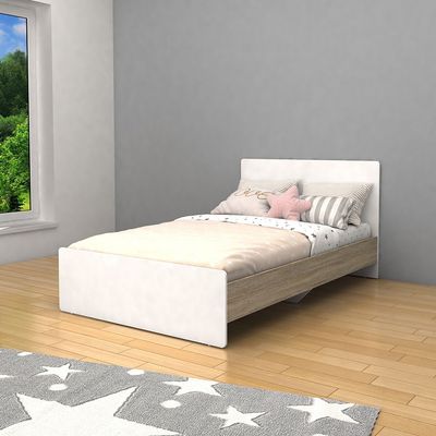 Kinder 120x200 Single Bed-White & Sonoma Oak
