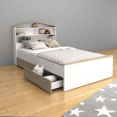 Stanley 120x200 House Bed W/2Drawers-Sonoma Oak & White