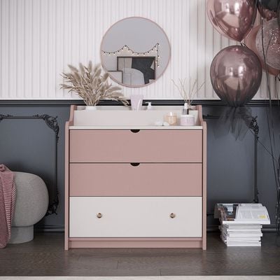 Blossom 90x200 Bedroom Set-Blush Pink+Light Beige