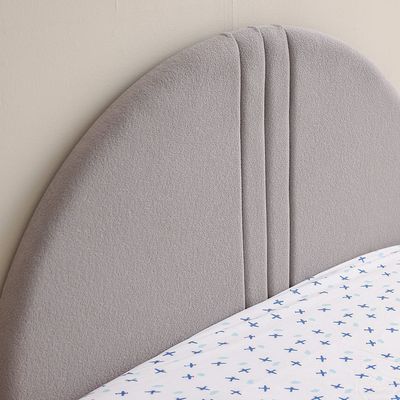 Zeta 120X200 Bed W/Upholstered Headboard & Usb-Offwhite & Grey