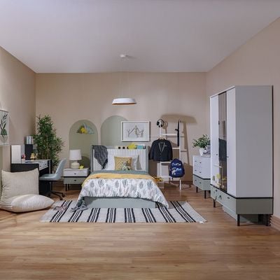 Petra 120X200 Bedroom Set-White & Grey