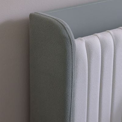 Petra 120X200 Bed W/Upholstered Headboard & Usb-White & Grey