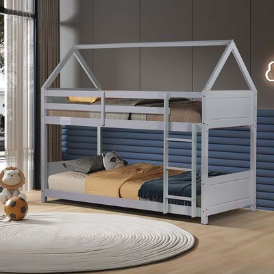 Derby House-V2 90x200 Solid Wood Bunk Bed-Grey