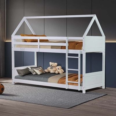 Derby House-V2 90x200 Solid Wood Bunk Bed-White
