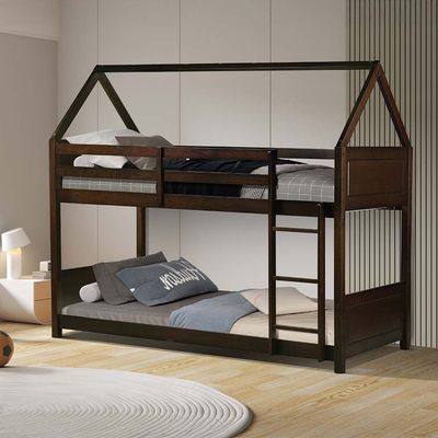 Derby House-V2 90x200 Solid Wood Bunk Bed-Espresso