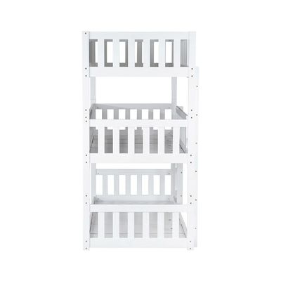 Derby Climber-V2 90x200 Solid Wood Triple Bunk Bed-White