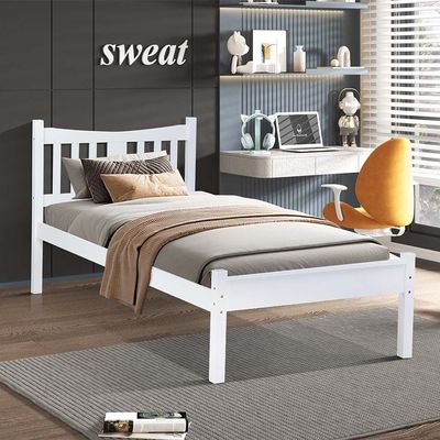 Derby Solo-V2 90x200 Solid Wood Single Bed-White