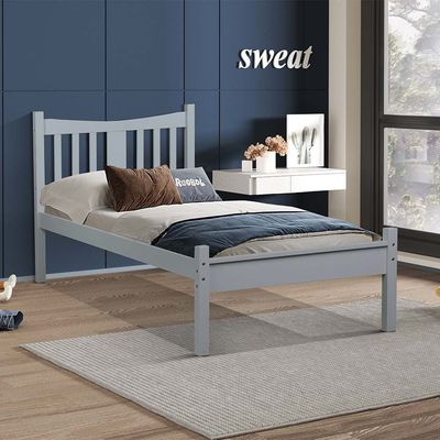 Derby Solo-V2 90x200 Solid Wood Single Bed-Grey