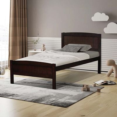 Derby Haven-V2 90x200 Solid Wood Single Bed-Espresso