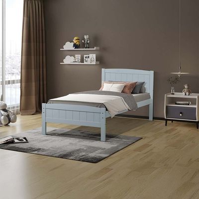 Derby Haven V2 90x200 Solid Wood Single Bed-Grey