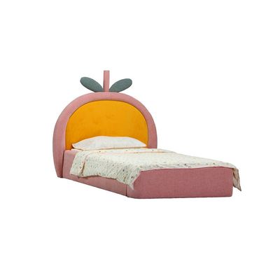 Tasty Strawberry 90x200 Upholstered Kids Bed-Blush Pink & Yellow