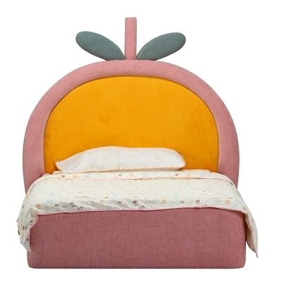 Tasty Strawberry 90x200 Upholstered Kids Bed-Blush Pink & Yellow