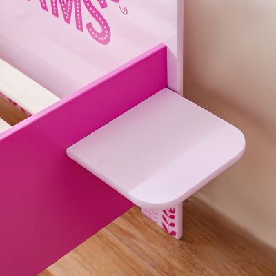 Hello Sunshine 70x140 Toddler Bed With Side Storage Shelf-Pink