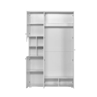 Hello 3-Door Wardrobe - White/White Faux Marble - With 2-year Warranty 