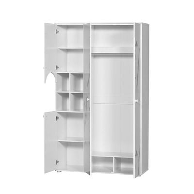 Hello 3-Door Wardrobe - White/White Faux Marble - With 2-year Warranty 