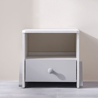 Walker 1 Drawer Kids Nighstand-White Ash+Grey