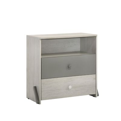 Walker 2 Drawer+1 Open Shelf Kids Dresser-White Ash+Grey