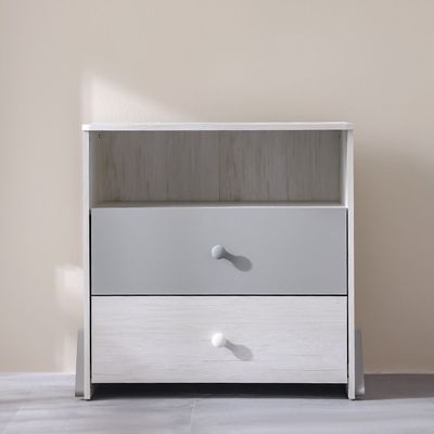 Walker 2 Drawer+1 Open Shelf Kids Dresser-White Ash+Grey