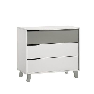 Genius 3 Drawers Kids Dresser-White+Grey