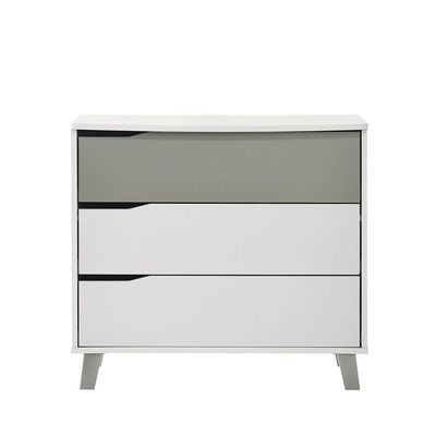 Genius 3 Drawers Kids Dresser-White+Grey