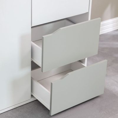 Genius 2 Door/2Drawer Wardrobe-White+Grey