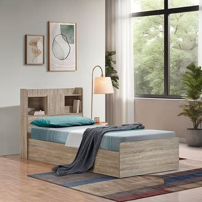 Supreme 90x200 Young Single Bed - French Sonoma Oak - With 2-Year Warranty