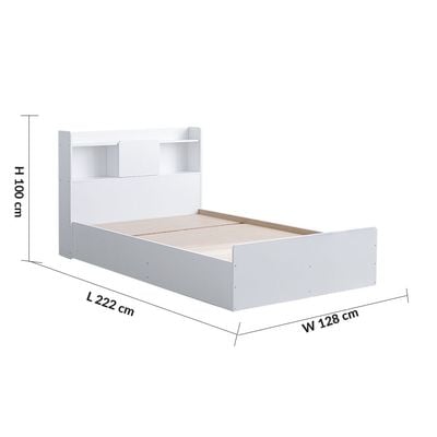 Supreme 120x200 Young Single Bed - White - With 2-Year Warranty