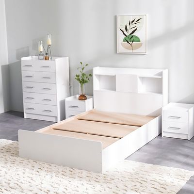 Supreme 120x200 Young Single Bed - White - With 2-Year Warranty