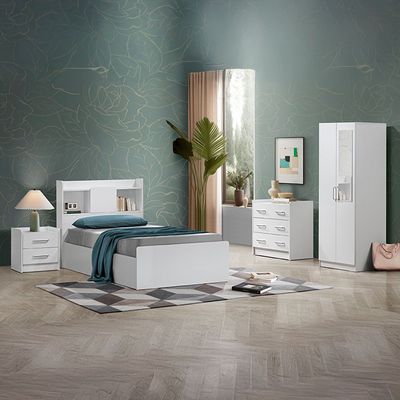 Supreme 90x200 Young Single Bed - White - With 2-Year Warranty