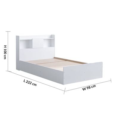 Supreme 90x200 Young Single Bed - White - With 2-Year Warranty