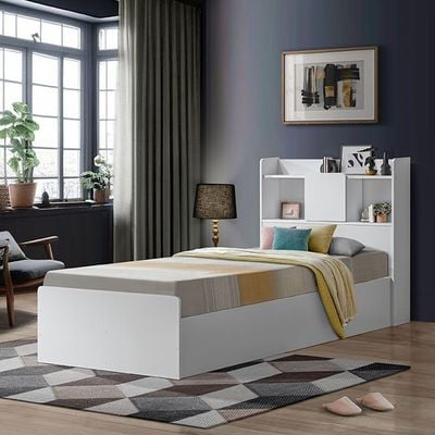 Supreme 90x200 Young Single Bed - White - With 2-Year Warranty