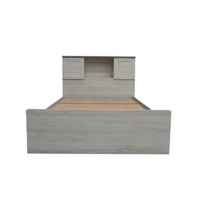 Zenith 120x200 Young Single Bed with USB - White Oak/Cement - With 2-Year Warranty