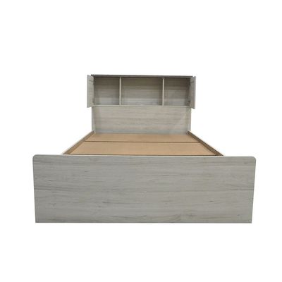 Zenith 120x200 Young Single Bed with USB - White Oak/Cement - With 2-Year Warranty