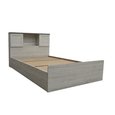 Zenith 120x200 Young Single Bed with USB - White Oak/Cement - With 2-Year Warranty