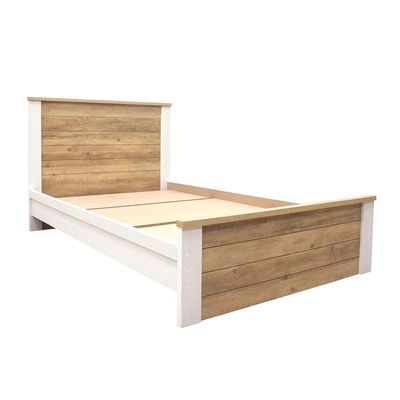 Swann 120x200 Young Single Bed - Summer Oak/Pearl White - With 2-Year Warranty