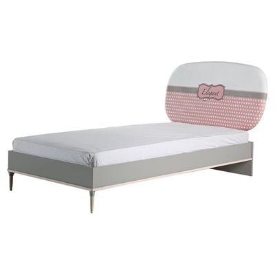 Elegant 120X200 Single Bed-Grey / Pink