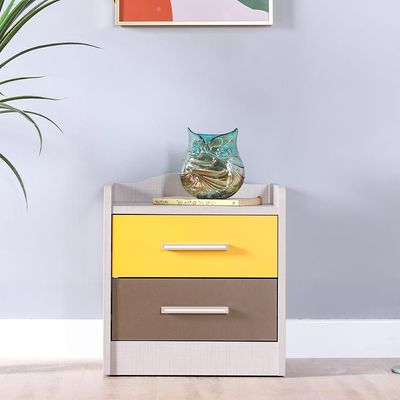 Karamel Night Stand-Grey / Yellow