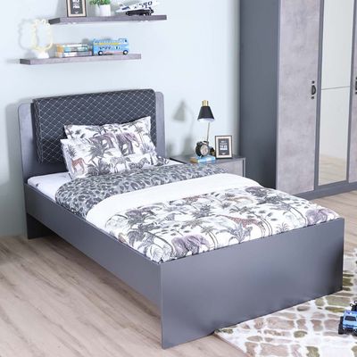 Retro 120x200 Kids Bed - Dark Grey