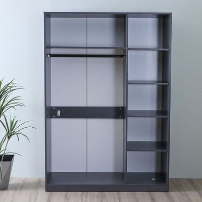 Retro 3 Door Wardrobe - Dark Grey