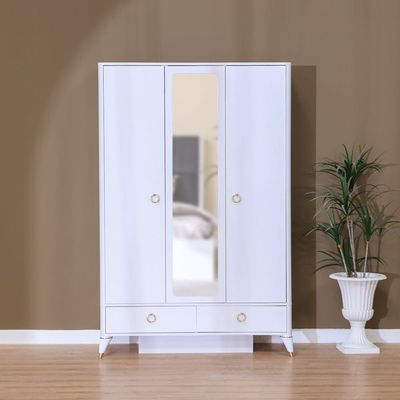 Masal 3 Door Wardrobe - White