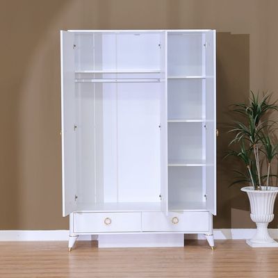 Masal 3 Door Wardrobe - White