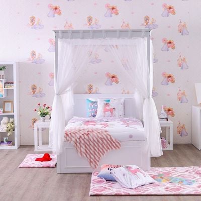Elit Poster 120x200 Kids Bed with Textile- White