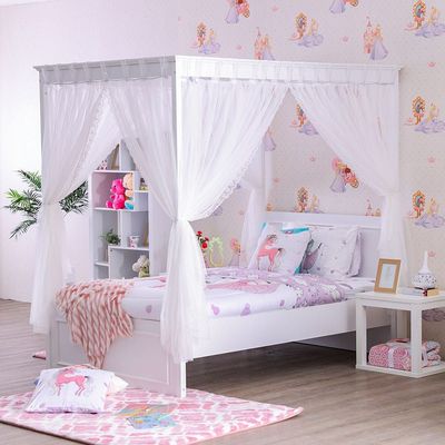 Elit Poster 120x200 Kids Bed with Textile- White