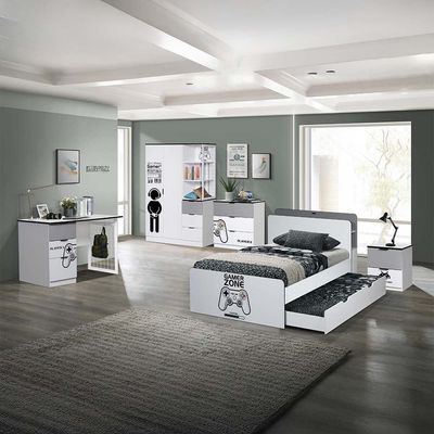 Gamerzone 3-Drawers Dresser-White & Grey