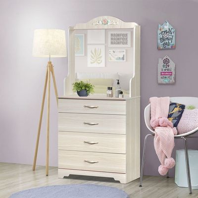 Ariana 4-Drawers Dresser With Mirror-Light Oak