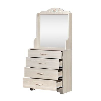 Ariana 4-Drawers Dresser With Mirror-Light Oak