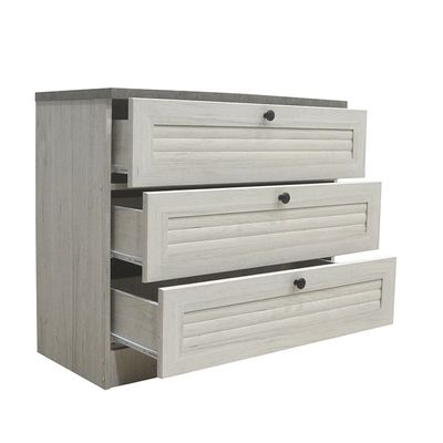 Zenith 3-Drawer Young Dresser - White Oak/Cement - With 2-Year Warranty